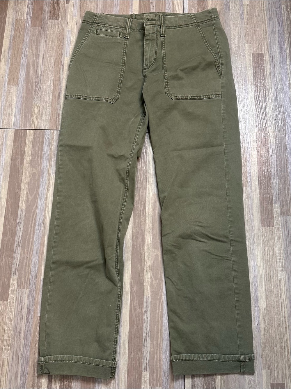 Banana Republic Olive Utility Boyfriend Straight Leg Pants Women's Size 0